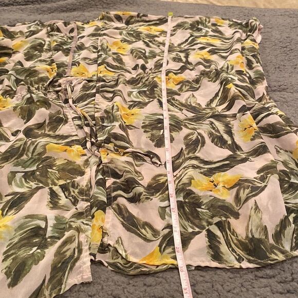 Lily White Kimono Floral Sheer Wrap Coverup Blush Trim Size Medium - Picture 12 of 12